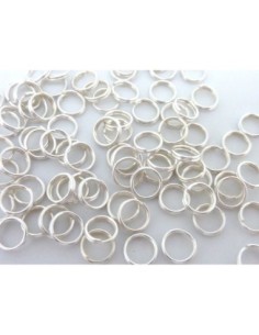 Anneaux de jonction double en métal argenté brillant blanc 6mm