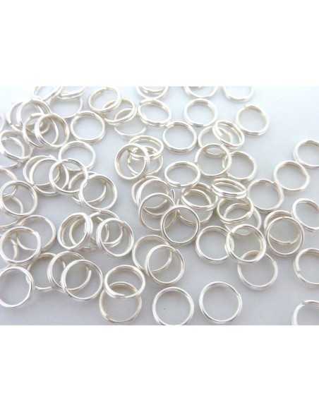 Anneaux de jonction double en métal argenté brillant blanc 6mm Anneaux de jonction double en métal argenté brillant blanc 6mm