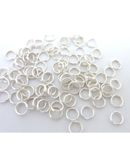 anneaux de jonction double 6mm en métal argenté brillant blanc anneaux de jonction double 6mm en métal argenté brillant blanc