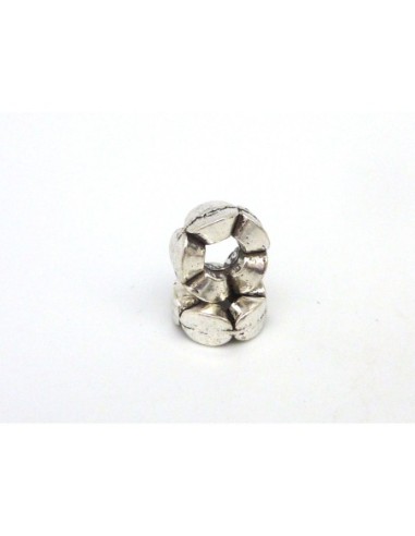2 Perles anneau 11,4mm ovales assemblés gros trou en métal argenté