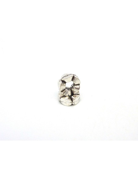 2 Perles anneau 11,4mm ovales assemblés gros trou en métal argenté