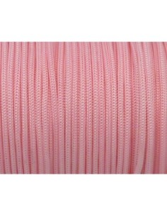 R-4m Fil, cordon polyester, nylon tressé 1,3mm rose pâle...