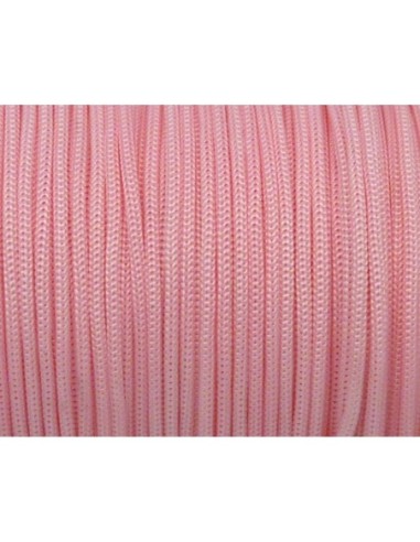 R-4m Fil, cordon polyester, nylon tressé 1,3mm rose pâle Shamballa