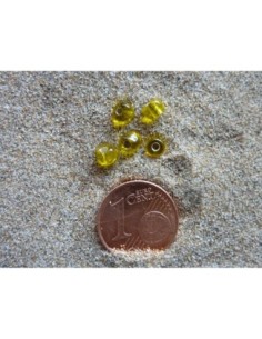 20g de Perles en verre de couleur jaune 4mm 2