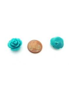 Perle rose ciselé de couleur bleu vert turquoise 2