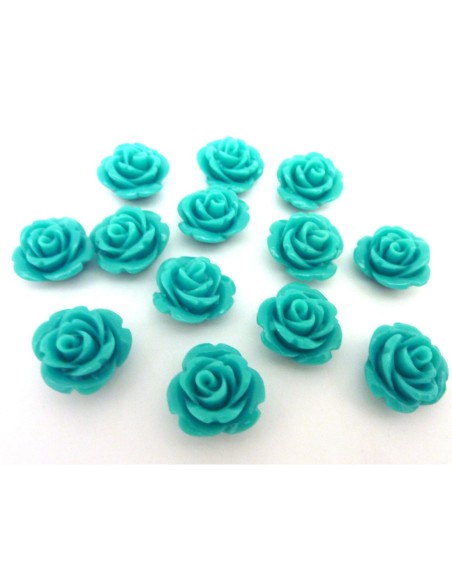Perle rose ciselé de couleur bleu turquoise