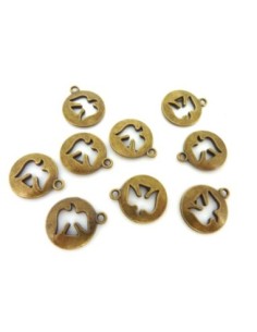 4 Breloques hirondelle 15,6mm métal bronze