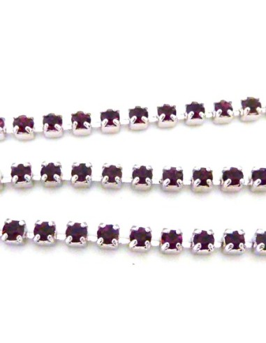 Chaine strass avec embout rond pour attache