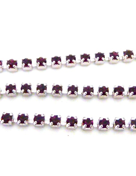 Chaine strass avec embout rond pour attache