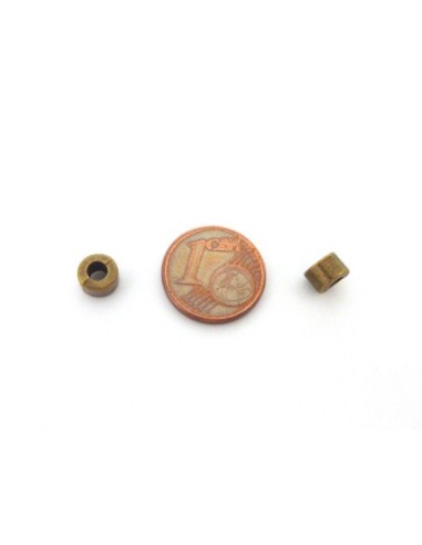 Perle tube bronze pas chère en métal lisse 4mm