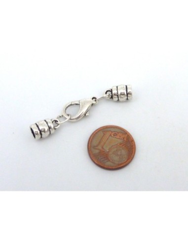 Fermoir mousqueton avec embout rond strié pour...