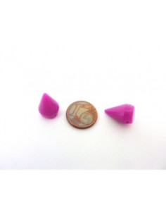 Perle à 2 trous en forme de pic, cône rose fuchsia 2