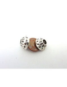 Fermoir aimanté rond 14,8mm gravé en métal argenté pour cordon 5mm 2