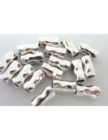 perle tube metal argente