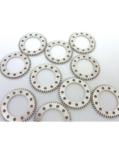 20 Anneaux connecteur crantés 25,4mm en métal argenté...