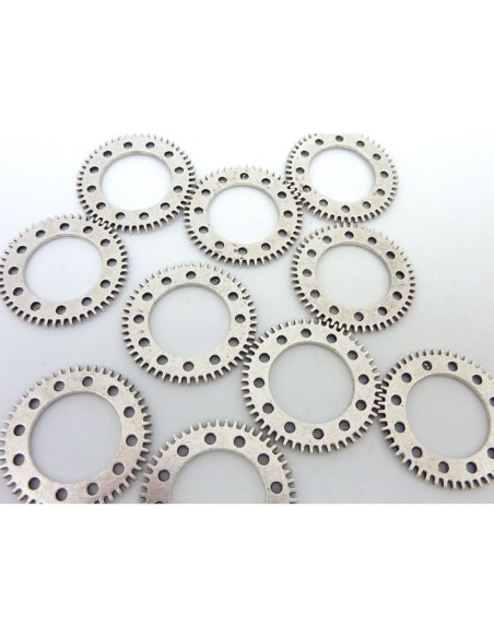 20 Anneaux connecteur crantés 25,4mm en métal argenté muni de 12 trous