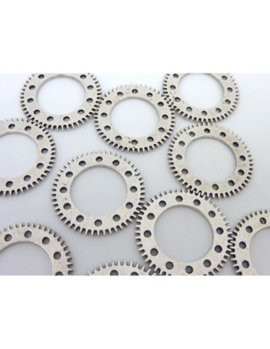 20 Anneaux connecteur crantés 25,4mm en métal...