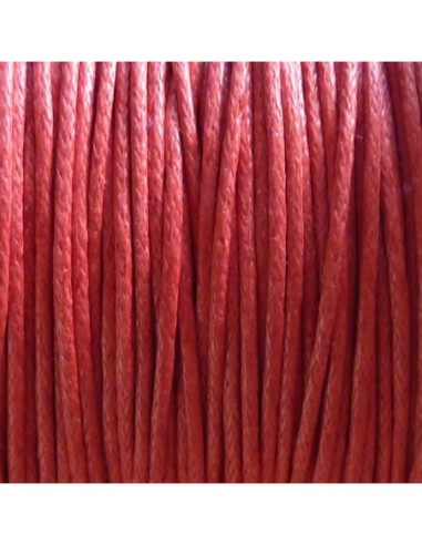 Fil coton ciré 1mm de couleur rouge