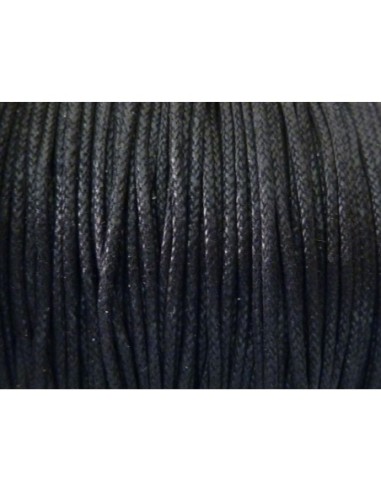 Cordon coton ciré 1mm noir pas cher