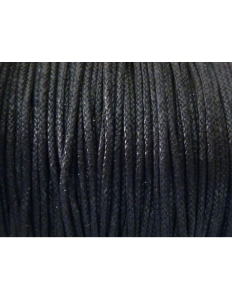 Cordon coton ciré 1mm noir pas cher