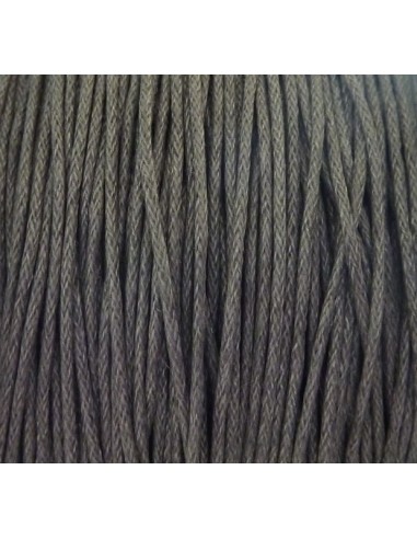 10m de Fil coton ciré 1mm de couleur gris argenté
