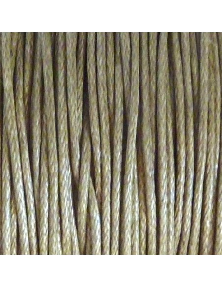 Cordon coton ciré bronze 1mm pour bijoux