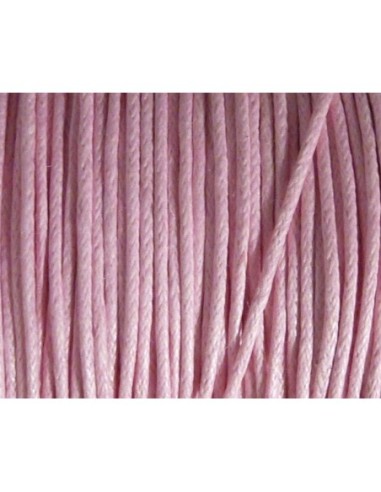 Cordon coton ciré rose pâle 1mm