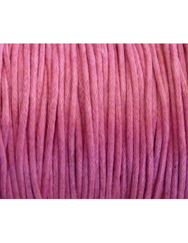10m de Fil coton ciré 1mm rose framboise