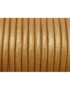 Cordon cuir 2,5mm marron doré orangé 2