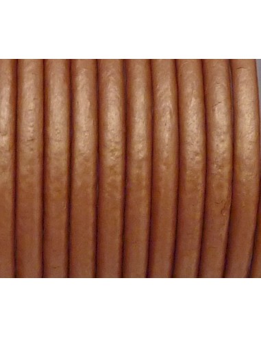 Cordon cuir cuivré diamètre 2,5mm