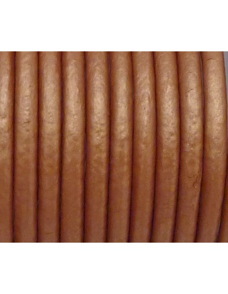 Cordon cuir cuivré diamètre 2,5mm