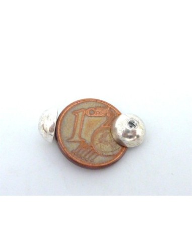 Fermoir aimanté boule en métal argenté pour cordon de 1,5-1,8mm