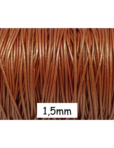 Cordon cuir 1,5mm marron cuivré