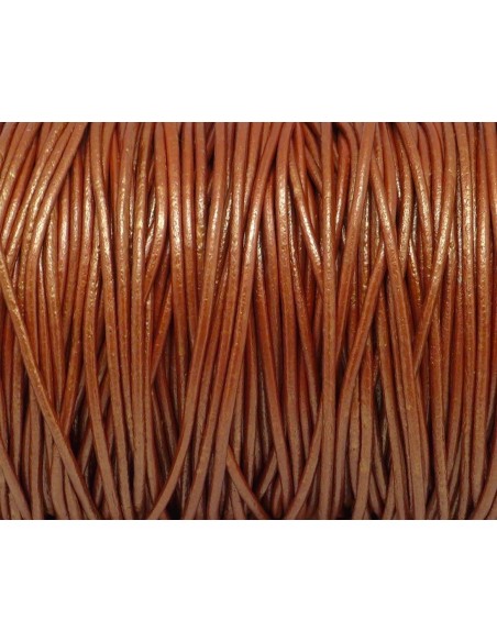 Lacet cuir 1,5mm marron cuivré