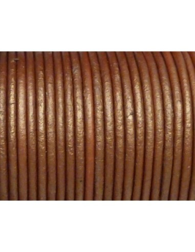 cuir rond 1,5mm marron cuivré