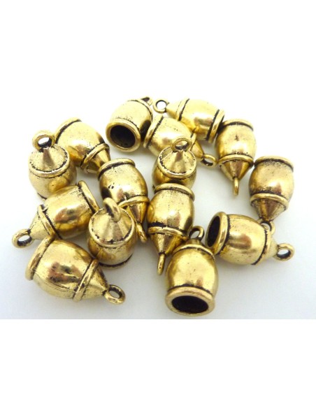 Embout pour cordon 7-7,5mm en métal doré pâle