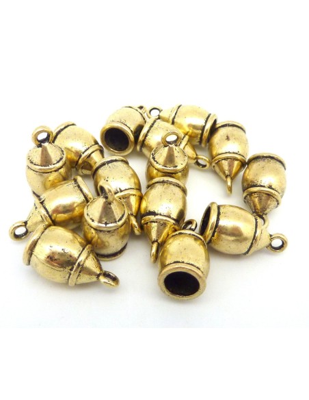 Embout pour cordon 7-7,5mm en métal doré pâle