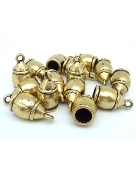 Embout pour cordon 7-7,5mm en métal doré pâle