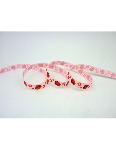 Ruban motif coccinelle 10mm