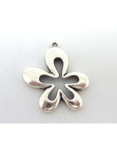 R-2 Pendentifs breloques fleur 5 pétales 32,6mm en métal...