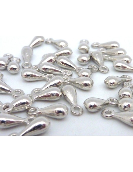 Mini breloque goutte argenté