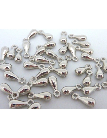 Mini breloque goutte argenté