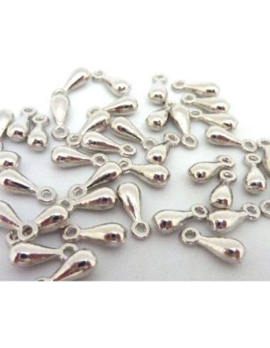 Mini breloque goutte argenté