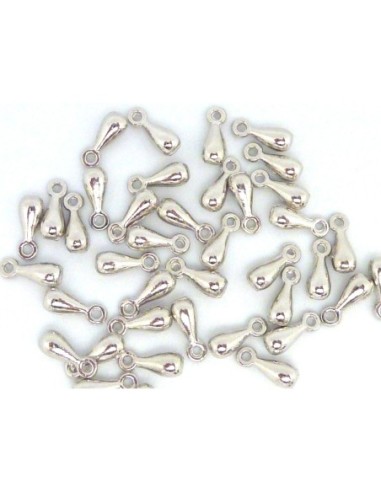 Mini breloque goutte argenté