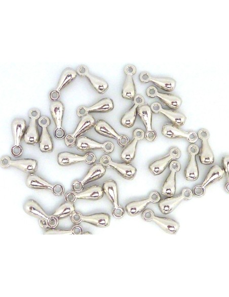 Mini breloque goutte argenté