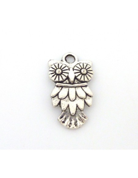 breloque pendentifs hibou chouette en métal argenté