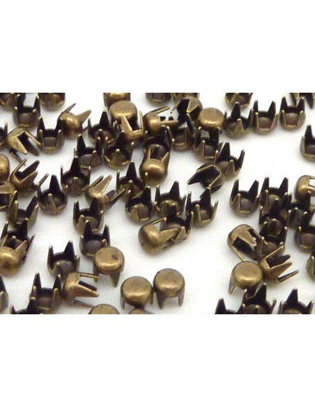 R-5g (environ 150 clous) clous griffe rond métal bronze 3mm PUNK ROCK