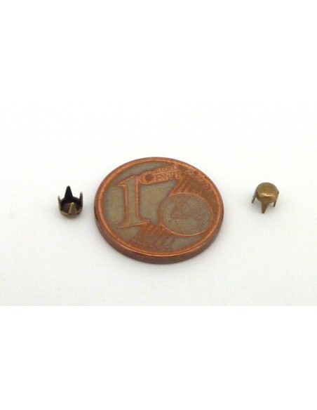 R-5g (environ 150 clous) clous griffe rond métal bronze 3mm PUNK ROCK