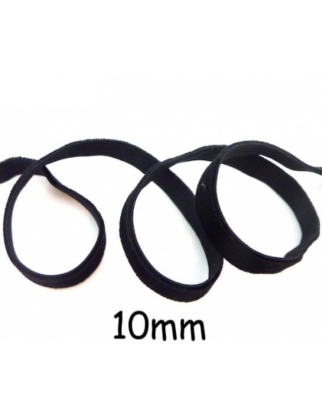 Ruban élastique velours 10mm noir