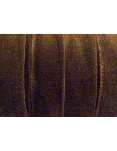 Galon élastique en velours marron 10mm